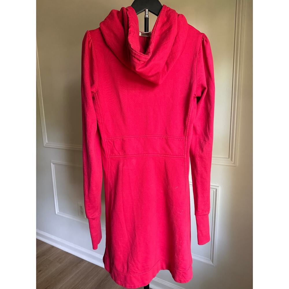 Prairie Underground Red Organic Cotton Longline Hoodie Dress Tunic Small - Picture 2 of 3